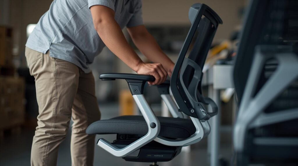 Silla ergonómica con ajuste de altura para pies apoyados