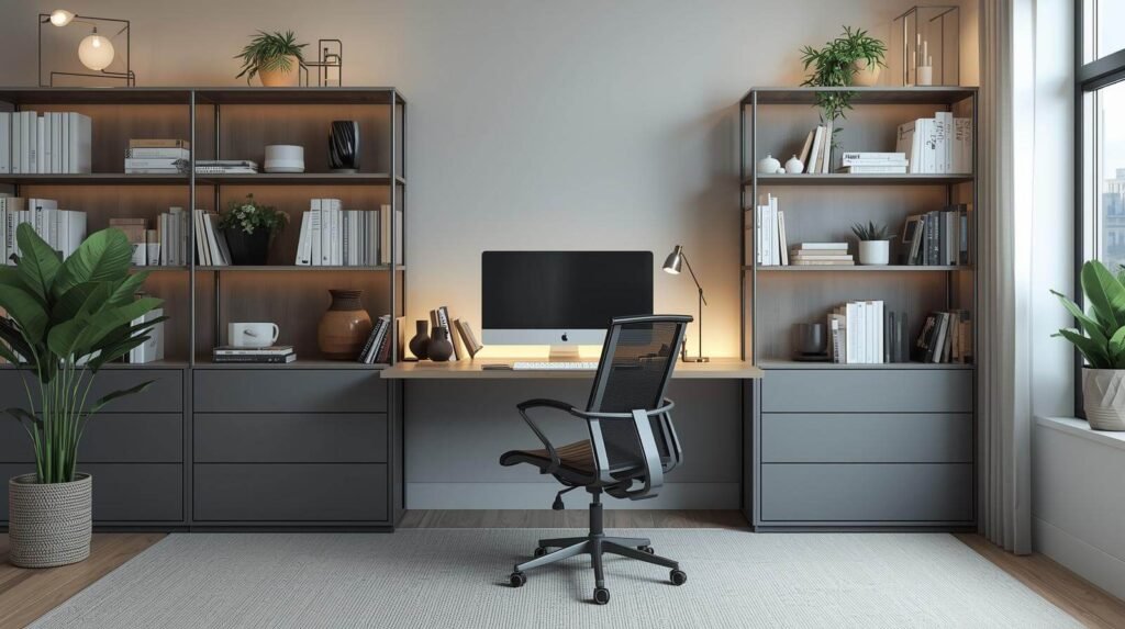 Espacio de trabajo en casa organizado para mejorar la concentración