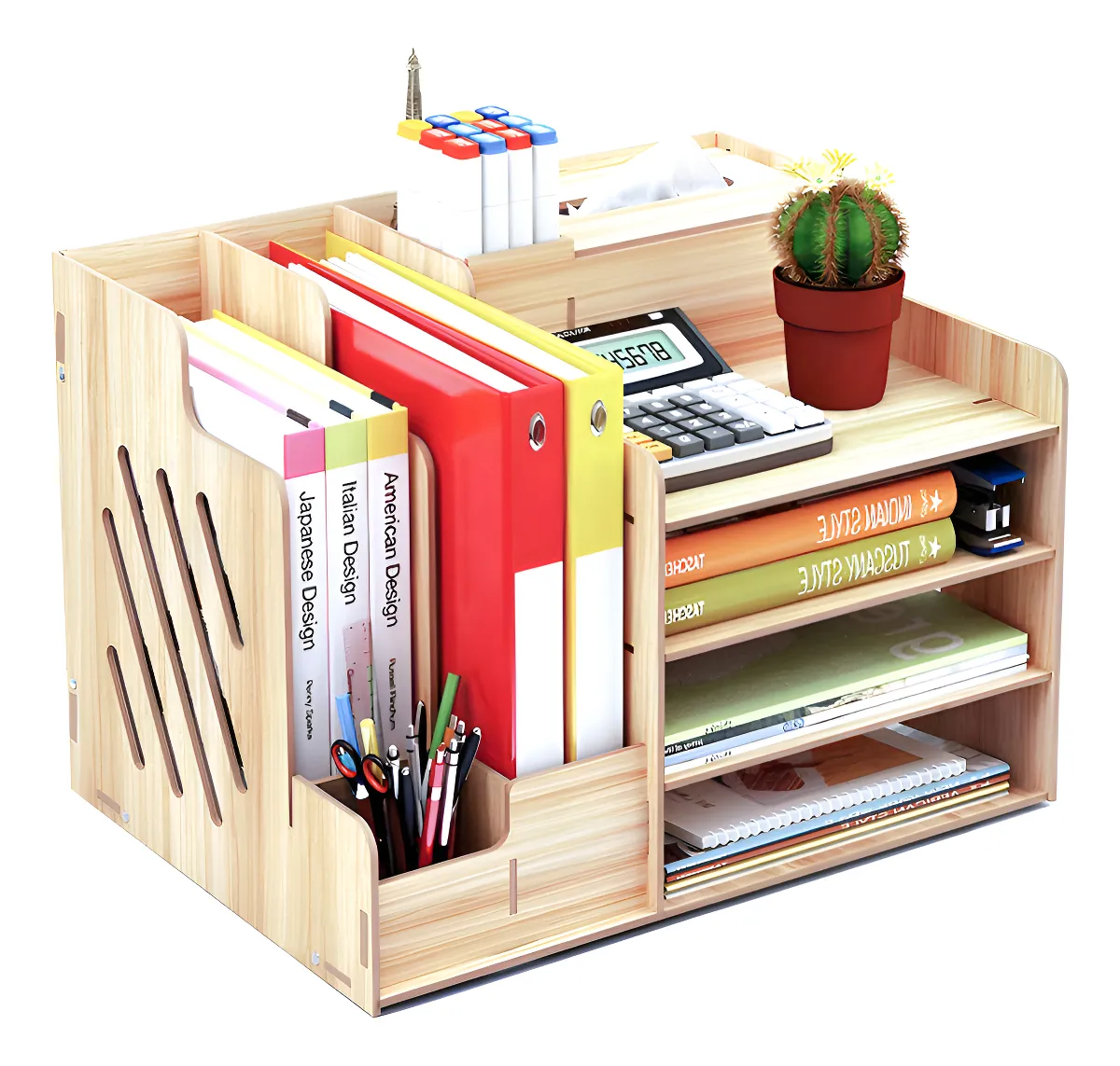 Organizador de escritorio con 9 compartimentos para oficina o estudio