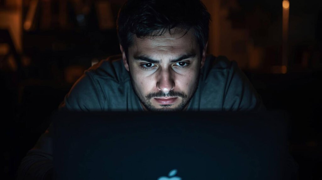 Escritorio con luz tenue y sombras que dificultan la visión al trabajar