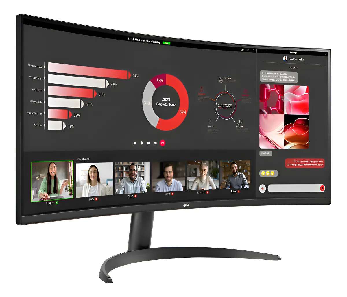 Monitor ultrawide LG 34 pulgadas curvo ideal para productividad y multitarea