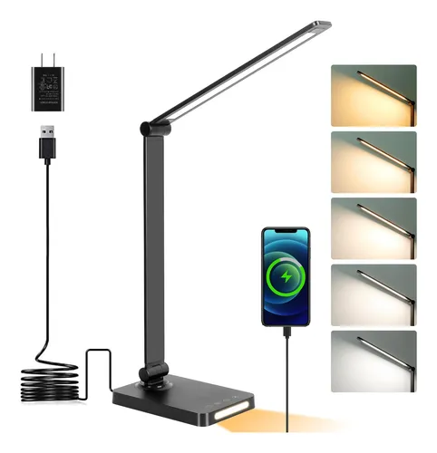 “Lámpara de escritorio regulable táctil con varios niveles de brillo”