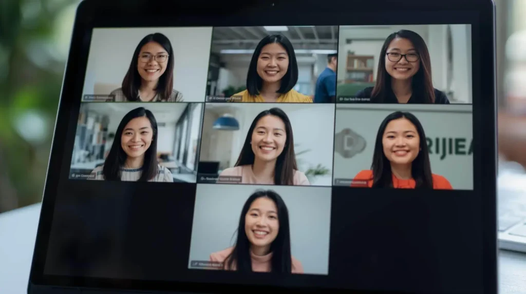 Videollamada entre compañeros de trabajo remoto que fomenta la motivación en home office.