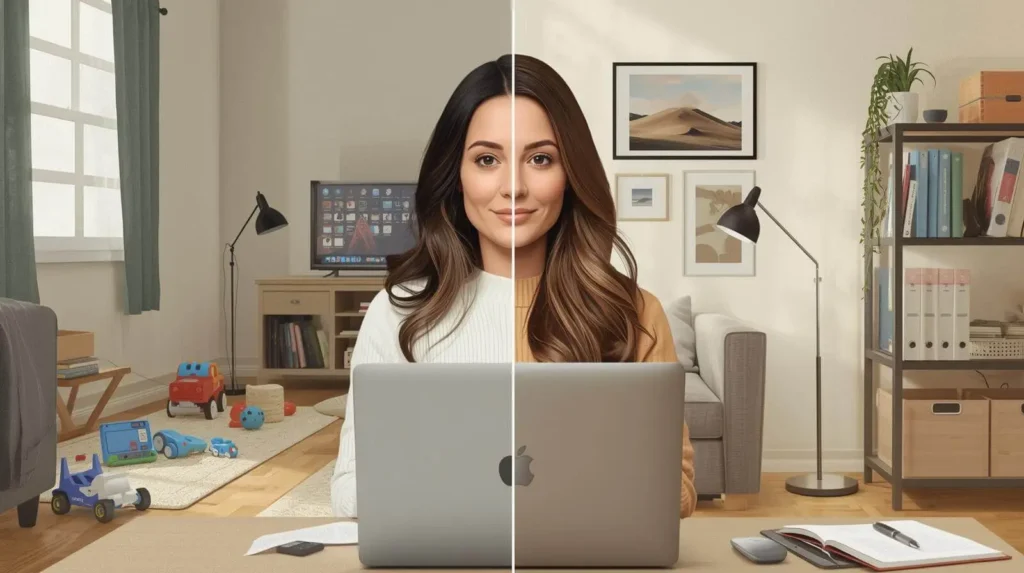 Equilibrio entre trabajo y vida personal en el home office.